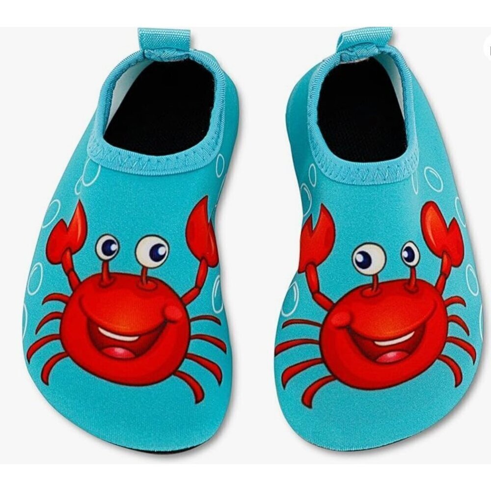 Toddler Crab Water Shoes Non-Slip Sole Quick-Dry Aqua Socks Lightweight & Comfor